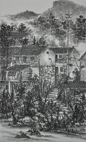 朱正发作品《溪口写生作品6》 规格：90×60cm